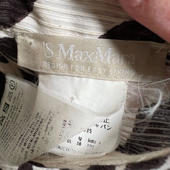 Max Mara Leaf Print Swing Dress Mini A-Line Retro Sleeveless Cotton Silk 4 Multi - Picture 2 of 11